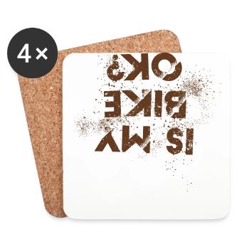 Funny Motorcycle Dirt Bike Biker Is My Bike OK - Coasters (set of 4) - white - Front