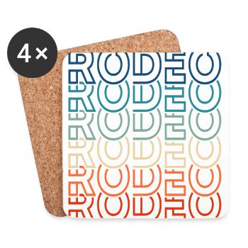 Rodeo Retro Text Cowboy - Coasters (set of 4) - white - Front