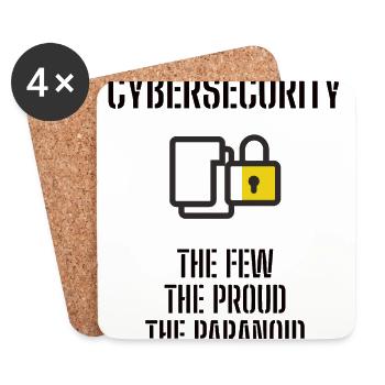 Cybersecurity - IT-Sicherheit Informatiker - Untersetzer (4er-Set) - Weiß - Vorne