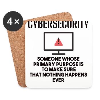 Cybersecurity - IT-Sicherheit Informatiker - Untersetzer (4er-Set) - Weiß - Vorne