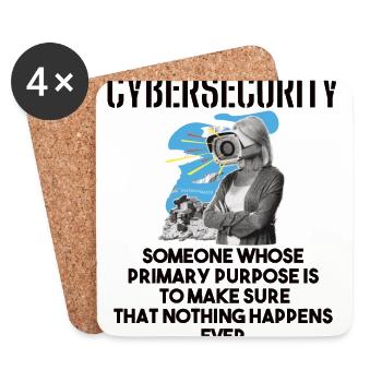 Cybersecurity - IT-Sicherheit Informatiker - Untersetzer (4er-Set) - Weiß - Vorne