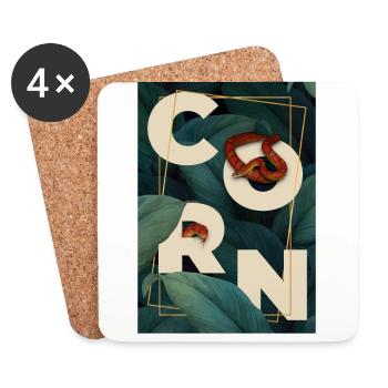 Corn Snake Reptile Keeper Snake - Coasters (set of 4) - white - Front