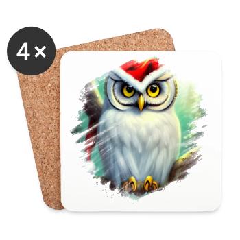 White Snowy Owl - Coasters (set of 4) - white - Front