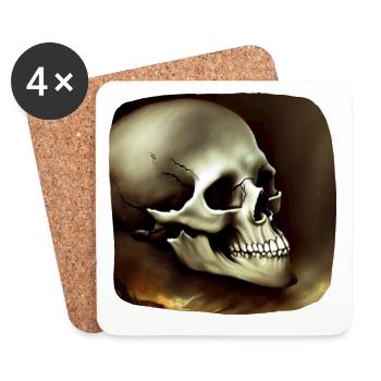 Totenkopf für Rocker - Untersetzer (4er-Set) - Weiß - Vorne