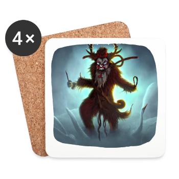 Krampus - Untersetzer (4er-Set) - Weiß - Vorne