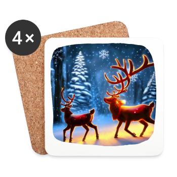 Renne - Dessous de verre (lot de 4) - blanc - Devant
