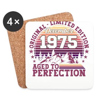 Original December 1975 47th Birthday Gift - Coasters (set of 4) - white - Front