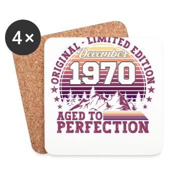 Original December 1970 52nd birthday gift - Coasters (set of 4) - white - Front