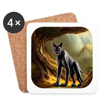 Wildkatze - Untersetzer (4er-Set) - Weiß - Vorne