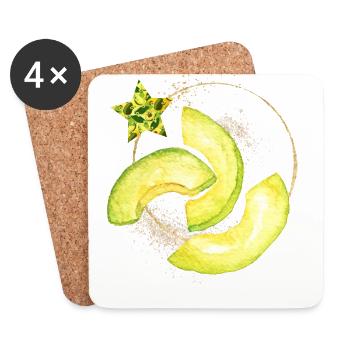 Avocado - Untersetzer (4er-Set) - Weiß - Vorne