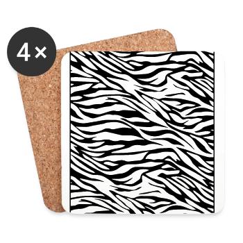 Zebra Stripes - Tiger Pattern - Holiday in Africa - Coasters (set of 4) - white - Front