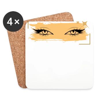 Romantischer, sinnlicher Frauenlook. - Untersetzer (4er-Set) - Weiß - Vorne