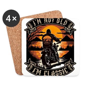 I m not old I m classic Motorrad biker - Untersetzer (4er-Set) - Weiß - Vorne