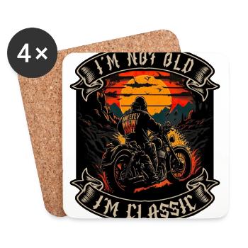 I m not old I m classic Motorrad biker - Coasters (set of 4) - white - Front