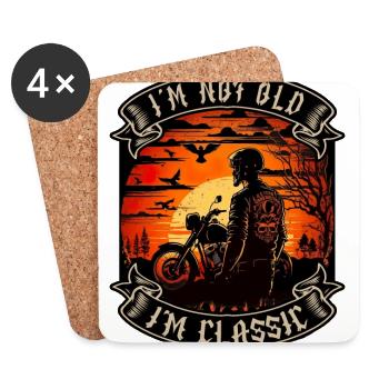 I m not old I m classic Motorrad biker - Untersetzer (4er-Set) - Weiß - Vorne