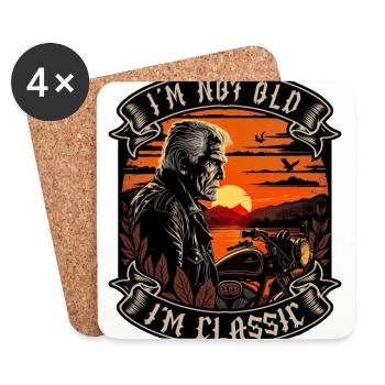 I m not old I m classic Motorrad biker - Untersetzer (4er-Set) - Weiß - Vorne