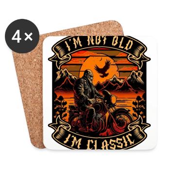I m not old I m classic Motorrad biker - Untersetzer (4er-Set) - Weiß - Vorne