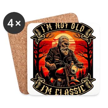 I m not old I m classic Motorrad biker - Untersetzer (4er-Set) - Weiß - Vorne