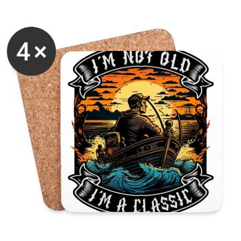I m not old I m a classic Bootsliebhaber - Untersetzer (4er-Set) - Weiß - Vorne