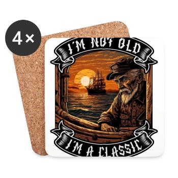 I m not old I m a classic Bootsliebhaber - Untersetzer (4er-Set) - Weiß - Vorne