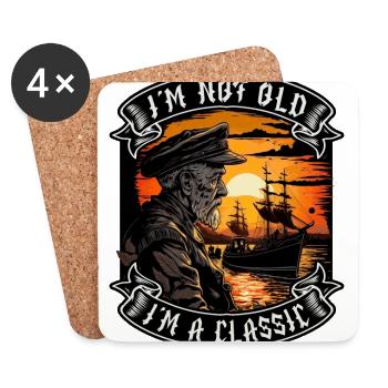 I m not old I m a classic Bootsliebhaber - Untersetzer (4er-Set) - Weiß - Vorne