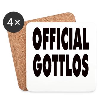 Offiziell Gottlos lustiger Spruch Geschenk - Untersetzer (4er-Set) - Weiß - Vorne