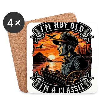 I m not old I m a classic Bootsliebhaber - Untersetzer (4er-Set) - Weiß - Vorne