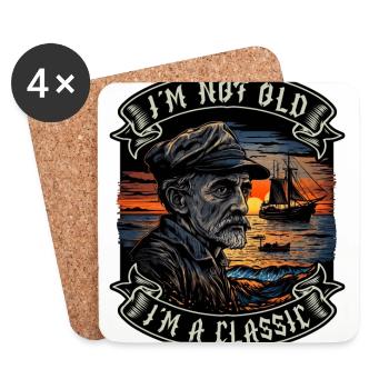 I m not old I m a classic Bootsliebhaber - Untersetzer (4er-Set) - Weiß - Vorne