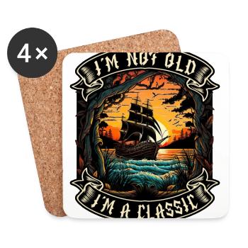 I m not old I m a classic Bootsliebhaber - Untersetzer (4er-Set) - Weiß - Vorne
