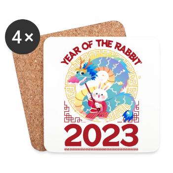 Chinese New Year, Dragon Dance 2023 - Coasters (set of 4) - white - Front