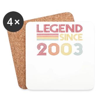 2003 Geburtstag Legend since Retro Vintage - Untersetzer (4er-Set) - Weiß - Vorne