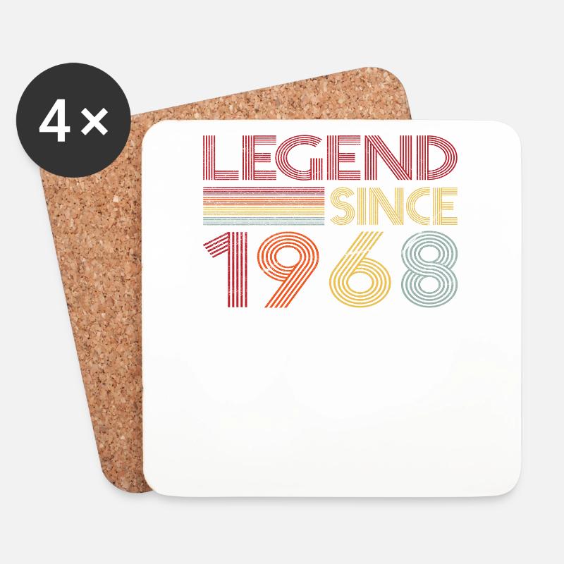 1968 Geburtstag Legend since Retro Vintage - Untersetzer (4er-Set) - Weiß
