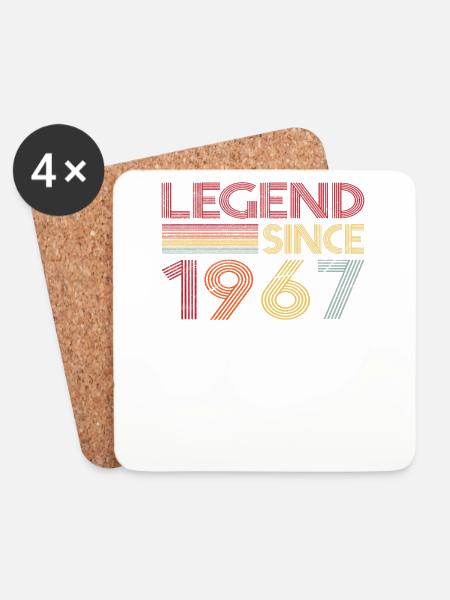 1967 Geburtstag Legend since Retro Vintage - Untersetzer (4er-Set) - Weiß