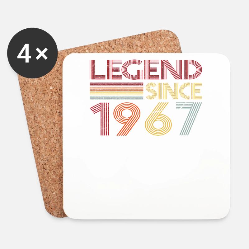 1967 Geburtstag Legend since Retro Vintage - Untersetzer (4er-Set) - Weiß