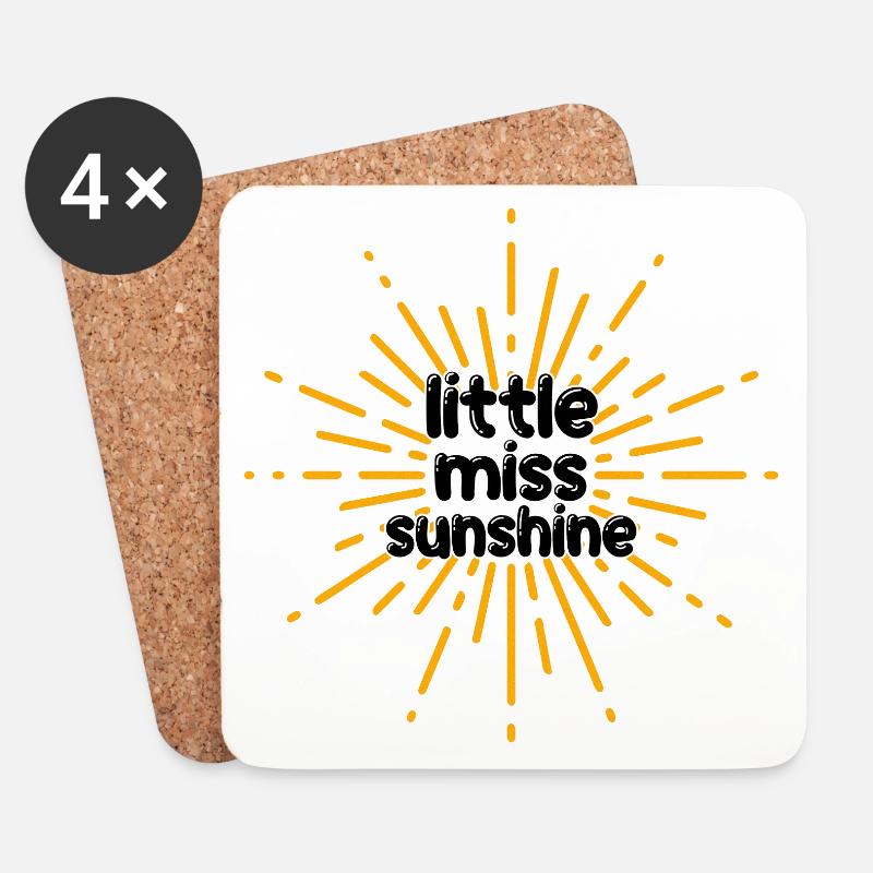 Little Miss Sunshine Design - Untersetzer (4er-Set) - Weiß