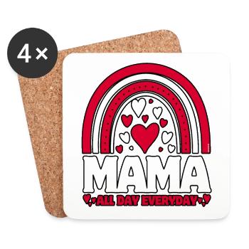 Fête des mères - Maman tous les jours... - Dessous de verre (lot de 4) - blanc - Devant