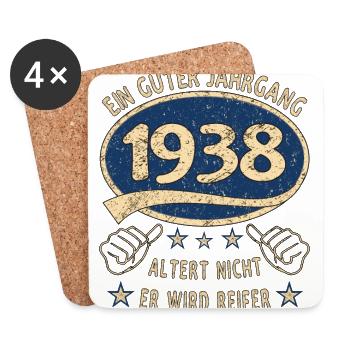 85. Geburtstag 1938 Guter Jahrgang - Untersetzer (4er-Set) - Weiß - Vorne