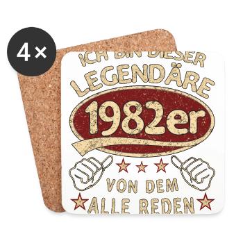 41. Geburtstag 1982 41 er Geburtstag - Untersetzer (4er-Set) - Weiß - Vorne