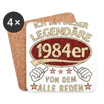 39. Geburtstag 1984 39 er Geburtstag - Untersetzer (4er-Set) - Weiß - Vorne