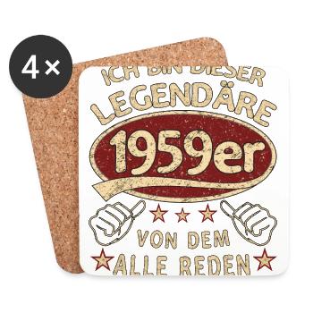 64. Geburtstag 1959 64 er Geburtstag - Untersetzer (4er-Set) - Weiß - Vorne