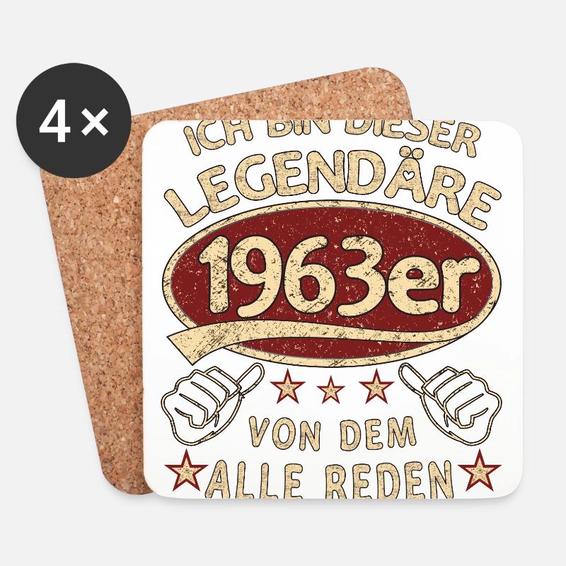 61. Geburtstag 1963 60 er Geburtstag - Untersetzer (4er-Set) - Weiß
