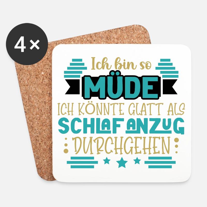 Ich bin so müde - Untersetzer (4er-Set) - Weiß