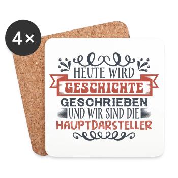 Heute wird Geschichte geschrieben - Untersetzer (4er-Set) - Weiß - Vorne