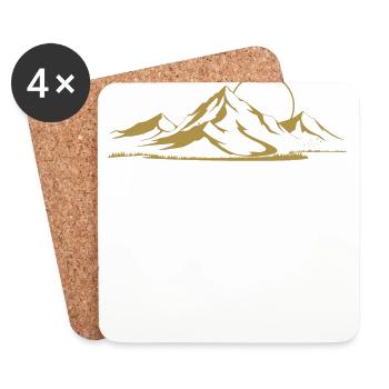 Berglandschaft gold - Untersetzer (4er-Set) - Weiß - Vorne