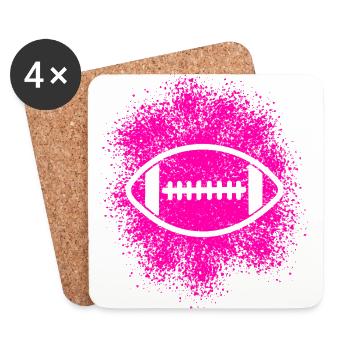 American Football Mädchen Frauen Kinder - Untersetzer (4er-Set) - Weiß - Vorne