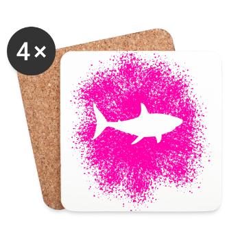 Shark shark in the sea - Coasters (set of 4) - white - Front