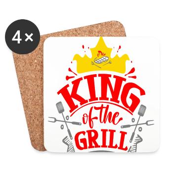 König des Grills - Untersetzer (4er-Set) - Weiß - Vorne