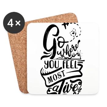 Go where you feel most alive - Coasters (set of 4) - white - Front