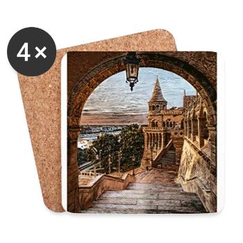 Fischerbastei, Budapest, Ungarn - Untersetzer (4er-Set) - Weiß - Vorne