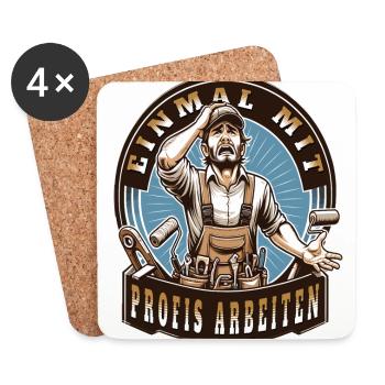 Working with professionals, funny master painter - Coasters (set of 4) - white - Front